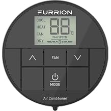 Furrion Chill HE RV Thermostat Single Zone Wall Control, Backlit LCD, Heat Cool Fan Dry Modes, 2 Fan Speeds Auto Fan, 12V, Compatible with Furrion Chill HE Systems - FACW10ESSA-BL