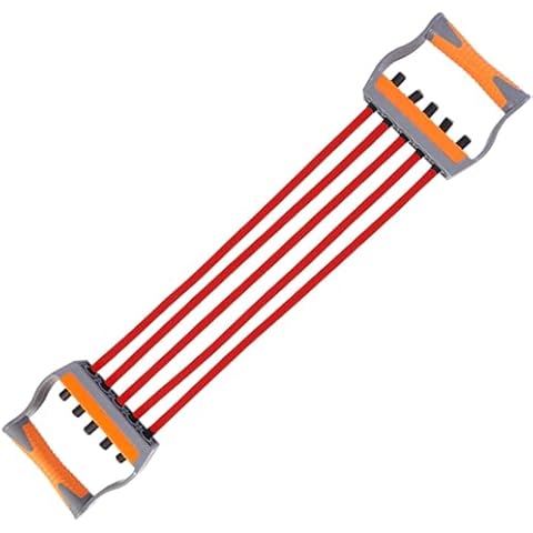 Adjustable Chest Expander with 5 Removable Tubes Resistance Bands for Chest Shoulder Upper Body Exercise Anti-Slip Arm Exerciser Strength Trainer Great for Home Gym Fitness Muscle Training Exercise Cover