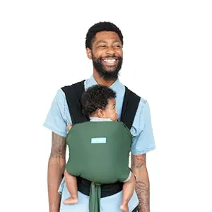 Moby Easy-Wrap Carrier | Baby Carrier and Wrap in One for Mothers, Fathers, and Caregivers | Designed for Newborns, Infants, and Toddlers | Holder Can Carry Babies up to 33 lbs | Olive/Onyx