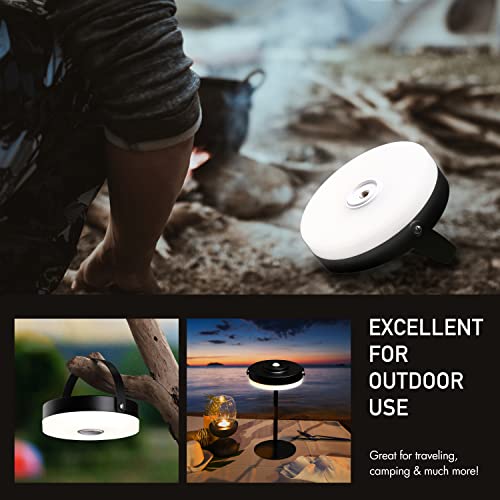 O’bright Thurlow - Portable Led Lamp For Outdoor / Indoor, Built-In Rechargeable Battery, Ip44 Water Resistant, Adjustable Height, Travel Light, Camping Lantern, Patio Table Lamp, Night Lamp, Black #TOP5