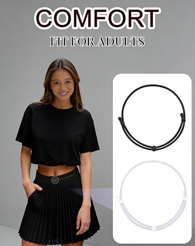 2-Pack Adjustable Elastic Crop Top Tuck Bands, Women’s Stretch Waist Belts for Tucking Shirts & Sweaters — view 3