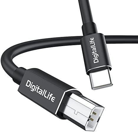 DigitalLife U2CM-BM-1.8M USB Type-C to B MIDI Interface Converter Cable for MIDI Music Instruments (Metal, 6.6FT)