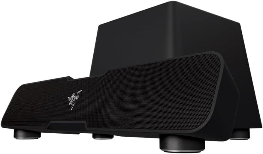 Razer Leviathan Dolby 5.1 Suround Sound Bluetooth aptX Technology, Dedicated Powerful Subwoofer For Deep Immersive Bass, PC Gaming And Music Sound Bar Black, 5.1 Elite