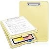 SITHON Klemmbrett A4 mit Aufbewahrung, leichtes Zwischenablage tragbares Schreib-Klemmbrett mit Fach Organizer für Krankenschwester Arzt Lehrer Studenten Verkaufstrainer Schul Büro, (Gelb)
