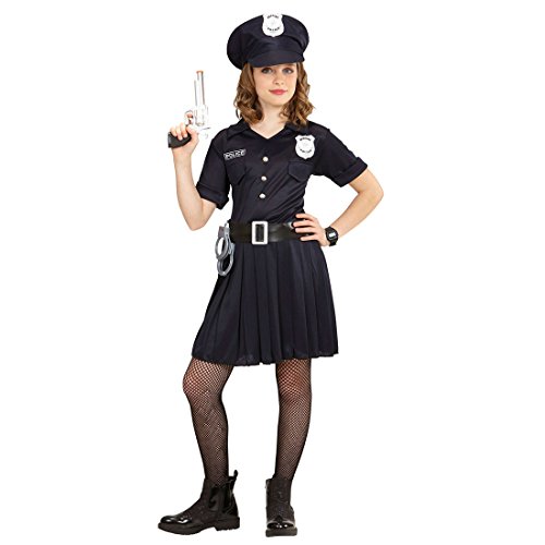 Amakando Costume de Fille Police - 135-140 cm, 8-10 Ans | Costume de policière | Gendarmerie Mobile déguisement | Déguisement Enfants Police Girl