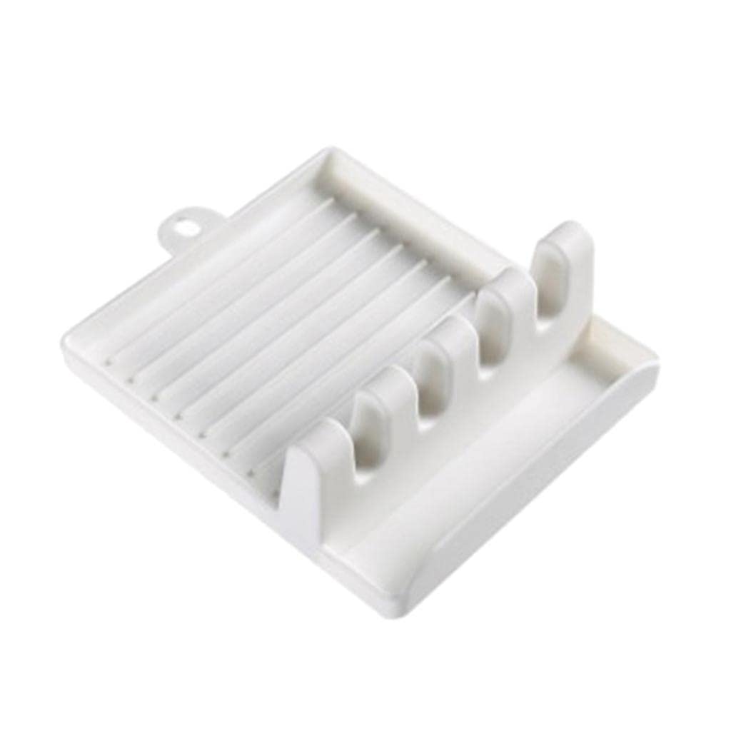 Generic PP Spoon Rest with Drip Pad Heat Resistant Kitchen Utensil Rest Holder White|Home & Garden | Kitchen Dining & Bar | Kitchen Tools & Gadgets