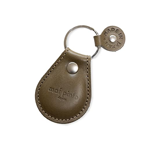 [マフ ピント] タグ キーリング キーホルダー キーケース ミニマル キーチャーム レザー 本革 日本製 (07.オリーブ, key ring)