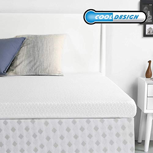 RUUF Memory Foam Mattress Topper Twin | 3-Inch High Density Active Cooling Bed