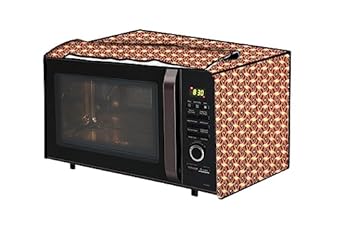 The Furnishing Tree PVC Waterproof Microwave Oven Cover compatible for Morphy Richards 20 L Grill 20MBG Interlocked Ropes Pattern Brown