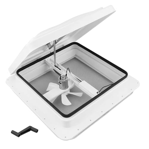 Ventilador Techo Caravana, Ventilador de techo eléctrico con tragaluz for caravana o RV con ventana ABS