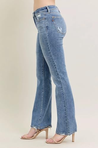 Judy Blue Mid Rise Wash Bootcut Jeans- Ivory Gem3