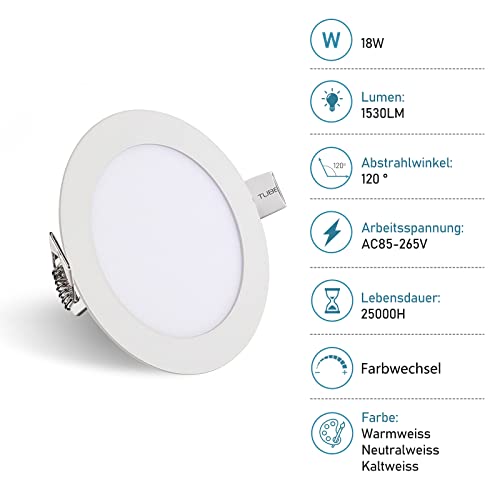 Sonnewelt Set di 6 faretti a LED da incasso, 18 W