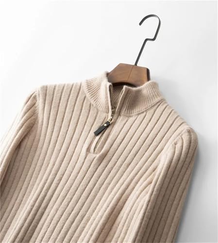 REHJJDFD Men Knitted Sweater Men's Half Zipper Pullover Thick Turtleneck Sweater Man Knit Pullovers Jumper Casual Sweater3