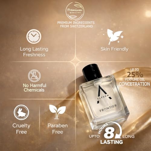Image of A ELEVEN Spicy Woody Perfume for Men & Women Eau De Parfum Long Lasting Fragrance with Nutmeg Cinnamon Cardamom Grapefruit Lavender Amber Sandalwood Patchouli Vetiver 100ML