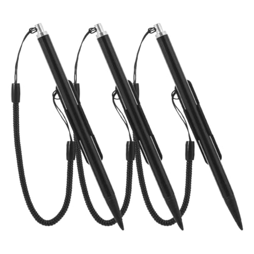 Hoement Lot de 3 Stylets Résistifs pour Écrans Tactiles avec Dragonne et Clip, Stylo Métallique...