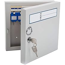 Key Cabinet Wall Mount Wall-Mounted Key Cabinet, 12 Keys, Full Metal Shell Storage Box, Easy Classification, Suitable for All Kinds of Keys Color Milky White, Size 215.221cm