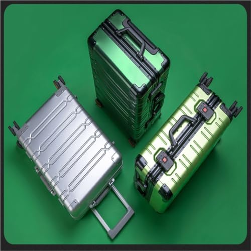 Suitcase All-aluminum Magnesium Alloy Suitcase Universal Wheel High-end Aluminum Frame Trolley Case 20-inch Suitcase Suitcase Tags(Silver,20in)3