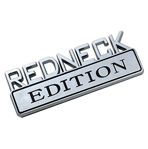 Image of EmbRoom 1Pcs 3.1 inch Redneck Edition Exterior Emblem CAR Truck Boat Decal Logo Replacement for F-150 F250 F350 Silverado RAM 1500 (Chrome /Black)