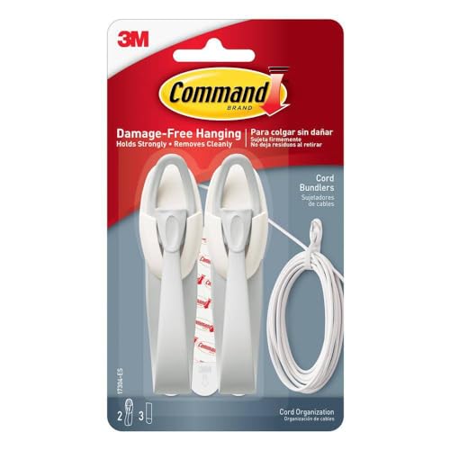 Organiseur de câbles électriques Command : range-fils blanc en pack de 4 - 2