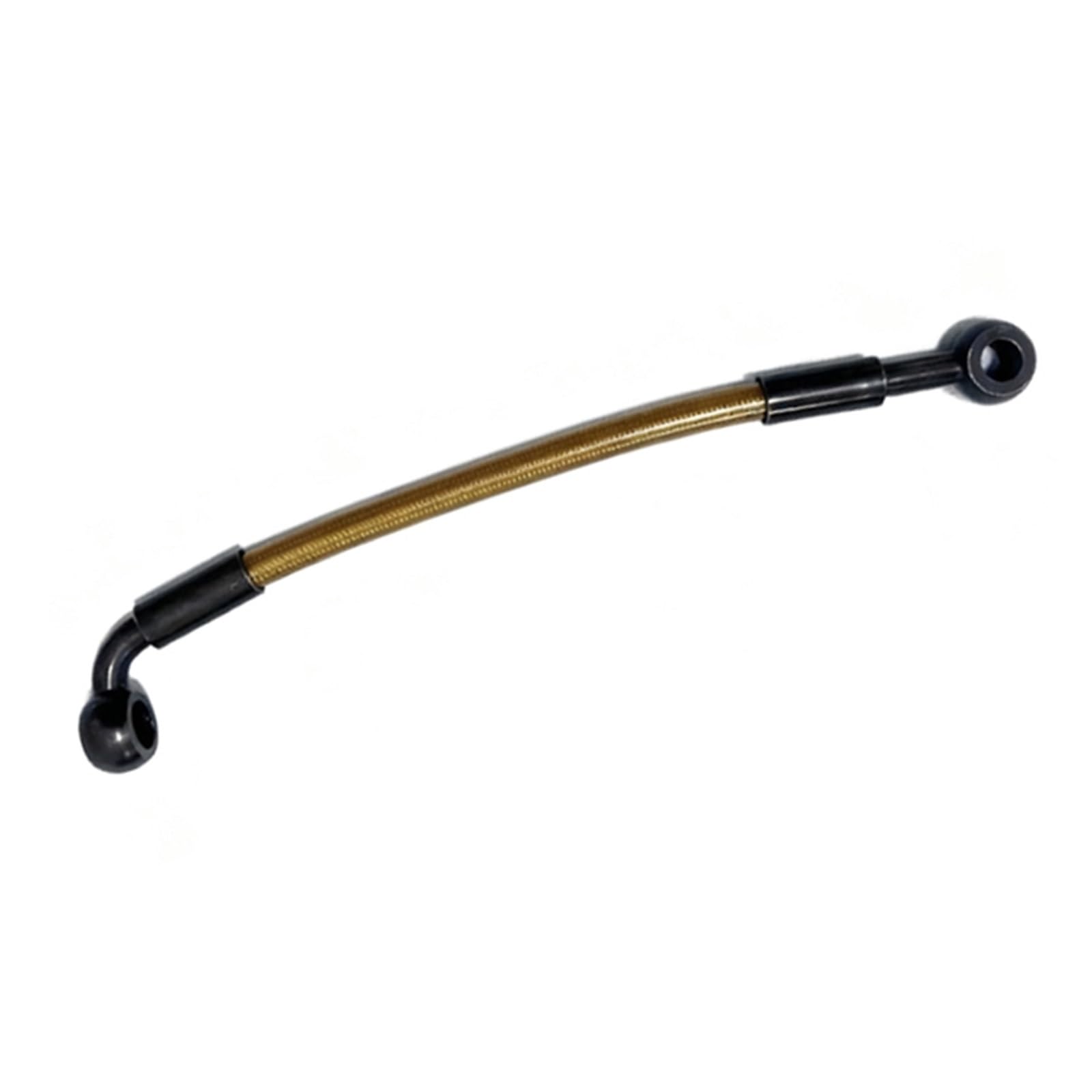 Motorcycle Brake Hose 10CM-500CM Motorcycle 0°-90° Hydraulic Brake Hose Braided Cable Oil Pipe M10 Banjo Brown Accessories(130CM)