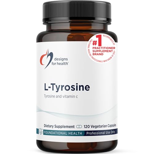 Designs for Health L-Tyrosine 1200mg - Tyrosine + 100mg Vitamin C Supplement - Dopamine Precursor Amino Acid Non-GMO (120 Capsules)
