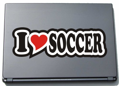 Laptop Adesivo - Skin - JDM - Die Cut - Sticker - Cuore - 297 mm I Love Soccer