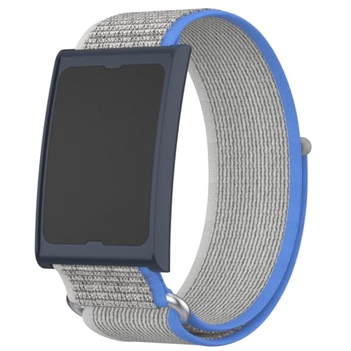 Image of Nylon Band Compatible with Amazfit Helio Fitness Tracker Strap, Adjustable Breathable Arm /Ankle Strap with Quick Release & Secure Hook-and-Loop Closure (Blue Gray)