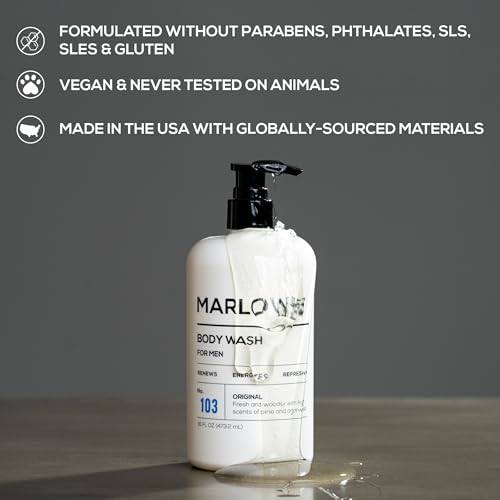 No. 103 Body Wash 16 oz Pump, Original, Energizing & Refreshing Shower Gel with Willow Bark & Green Tea Extracts, Cleanses, Moisturizes, Smooths & Nourishes, Fresh Pine & Agarwood Scent - Image 3