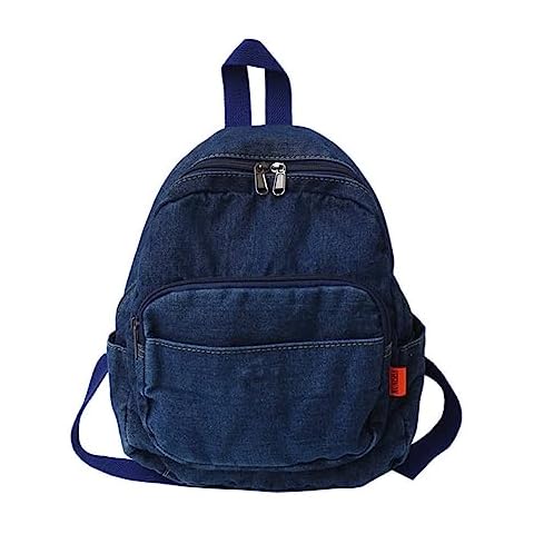 MaxxCloud Vintage Denim Backpack Tote Satchel Hiking Knapsack Canvas Backpack Travel Bag Handbag Purse Rucksack (519 dark blue) Cover