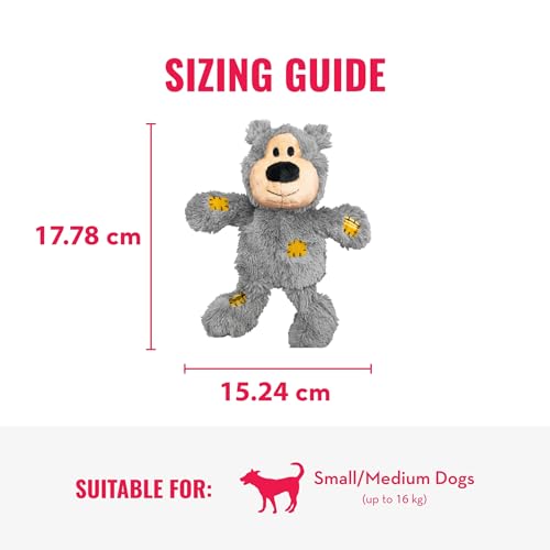 KONG Wild Knots Bear - Hundespielzeug aus Geknotetem Seil - Minimale Füllung - Für Kleine/Mittelgroße Hunde - Bär