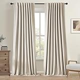 UHITECH Extra Long Bedroom Blackout Curtains 100 Inch Length Farmhouse Black Out Curtain for Living Room Back Tab Outdoor Privacy Thermal Insulated Drapes Patio