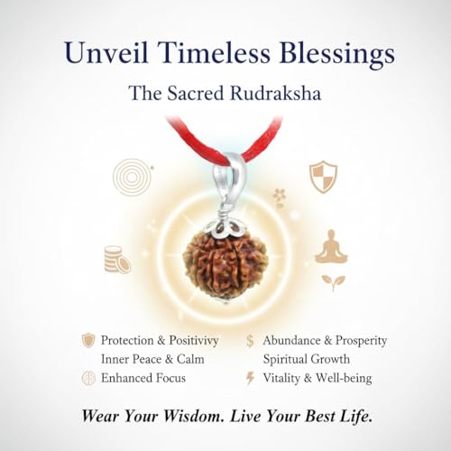 Arihant Gems & Jewels ®7 Mukhi Original Rudraksha Pendant in 925 Sterling Silver | Lab Certified Natural Rudraksha | Spiritual Jewelry for Wealth & Prosperity.