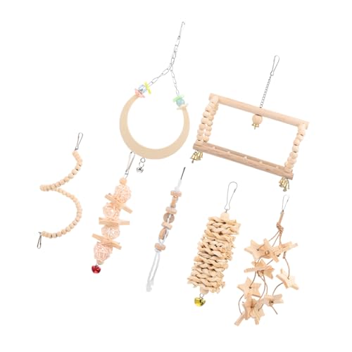 Happyyami 1Set Parrot Chewing Bird Swing and Plaything for Parrots and Birds of All Durable Lightweight Brightly Colored Design for Chewing and Adventuring