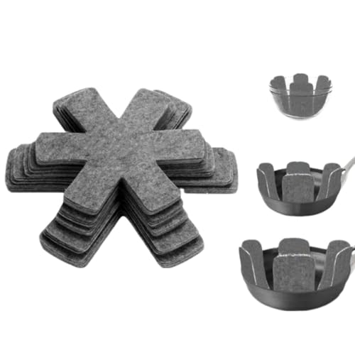 La mejor comparación de Taparroscas los más solicitados. 48 LUNA PARK 18 Pcs Protectores de Ollas y Sartenes, Protector de Cacerolas 3 Tamaños Diferentes para Evitar Rayones o Rayones al Apilar