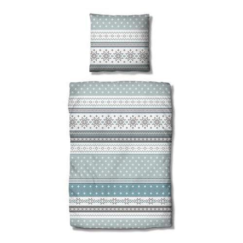 Traumschlaf kuschelig weiche Biber Bettwäsche mit Sternenmotiv aus 100%...