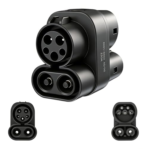 EVHIKING CCS1 to CCS2 Adapter EV Charger Adpater DC 1000V 250A and AC 32A EV Charger Connector Black Type 1 to Type 2 Adapter SAE j1772 to IEC62196