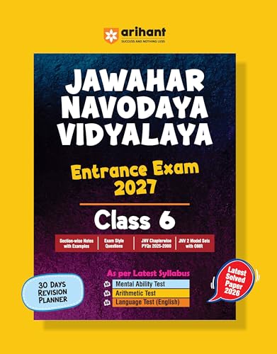Image of Arihant Jawahar Navodaya Vidyalaya Entrance Exam 2027 Class 6 | Study Guide as per Syllabus | Section-wise Notes, PYQs 2000-2025, Model Tests with OMR & Solved Paper 2026 | English Medium