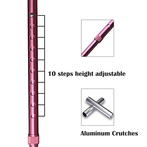 Muleta de antebrazo, Plegable de Aluminio, con Altura Ajustable for Adultos,Muletas para antebrazos