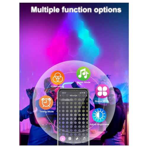 SHABD Tablero de Luz Inteligente RGB LáMpara Hexagonal de Pared 4