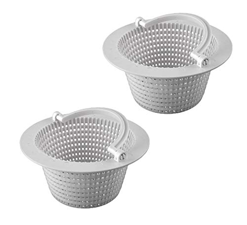 ATIE Above-ground Pool Thru-wall Skimmer Basket 513330 with Handle Compatible with Pentair HydroSkim Pool Thru-wall Skimmer-Now Weighted (2 Pack)