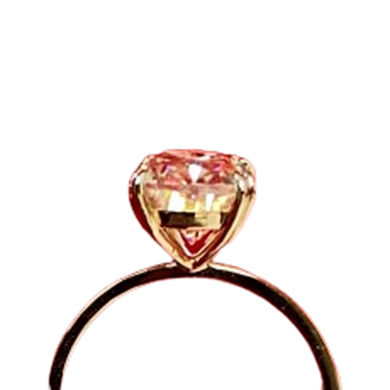 Bague moissanite naturelle transparente anneau argent 925 plaqué or serti diamants