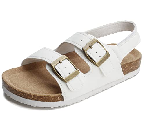 Image of PepStep Double Buckle Cork Footbed sandals for Boys or Girls - Comfortable Real Suede Insole - Arch Support - Light Weight