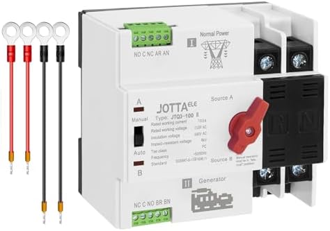 JOTTAELE Automatic Transfer Switch,2P 100A 110V 50/60Hz,Single Phase ATS for Generator