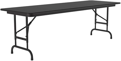 Miniatura 65 de Correll - Mesa plegable de altura ajustable y resistente, parte superior laminada de alta presión, fabricada en Estados Unidos, delantal de acero