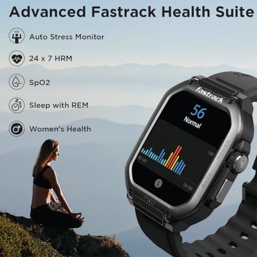 Image of Fastrack Active Pro Rugged Smartwatch with 1.85 inch AMOLED Display with AOD|SingleSync BT Calling|Functional Crown|100+ Sports Modes|AI Coach|Auto Sport Recognition|AI Voice Assistant|24x7 Health Suite