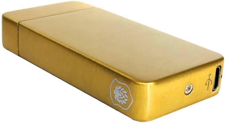 USB Plasma Lighter Flameless Electric Double ARC Dual Pulse Torch Rechargeable Lithium Power Battery (Blaze - Spanish Gold)