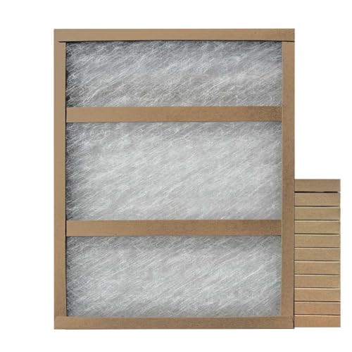 16x25x1 Fiberglass Air Filters 12-Pack AC & Furnace Glasfloss