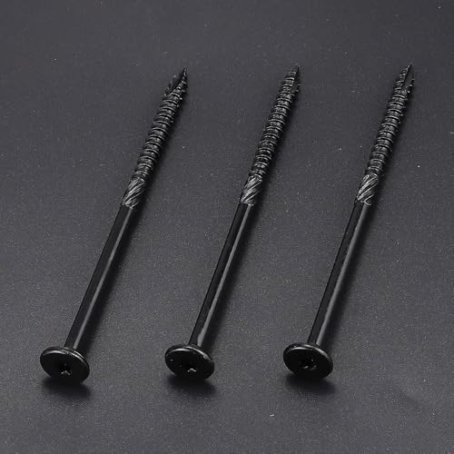 40 Tornillos para madera RoyceMart 1/4 x 4 pulgadas Pack resistente, cabeza plana, sistema Torx, punta autoperforante, revestimiento epoxi negro miniatura 3