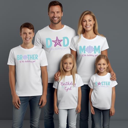 Mermaid Birthday Shirt Mermaid Shirt Matching Family Shirts for Birthday Party Shirts Little Birthday Girl Matching Shirts Under The Sea Themed Shirts Party Favors2