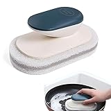 キッチンクリーニングスポンジ - ハンドル付き食器洗いスポンジ - 食器を洗うためのスクラブスポンジ、バスルームカウンターバスタブプールを掃除するためのスクラブブラシ A/r